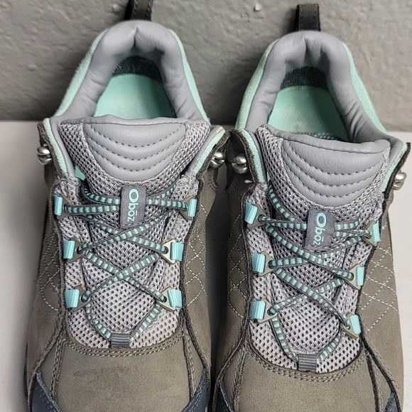 Oboz Sapphire Low Womens Size 7 Shoes Gray Leather Waterproof Hiking Sneakers - Picture 5 of 8